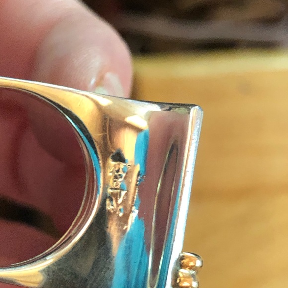 14kt solid Y Gold Sterling Silver Modern Ring - Picture 6 of 16